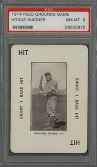 1914 WG4 Polo Grounds Game Card Honus Wagner - PSA NM-MT 8